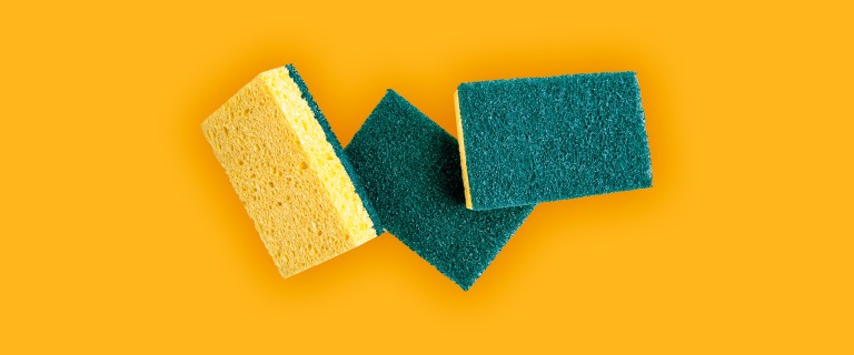 When do you use a scratch-free scouring pad?